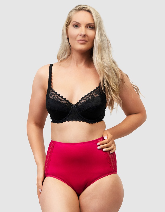 Naturana - Organic Cotton & Lace High Waist Period Underwear