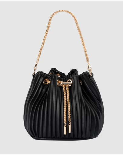 Olga Berg - Remi Pleated Drawstring Bag