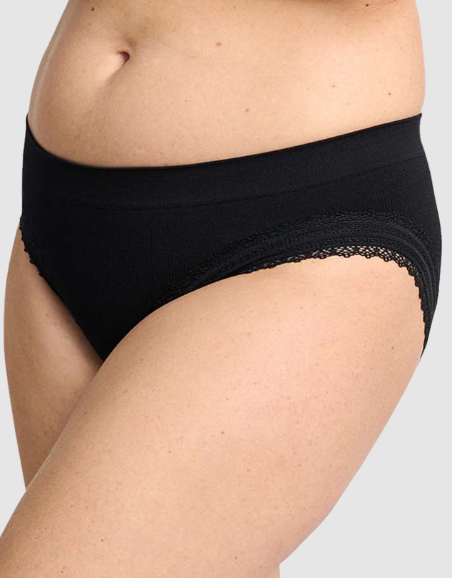 Sans Complexe - Agathe Ribbed Lace Trim Classic Brief