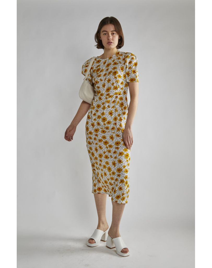 designer tea dress Fitted Midi by Glamorous Online | THE ICONIC FSM Flag How to tie bridesmaids Tea length Color:Periwinkle Chiffon / Periwinkle Satin