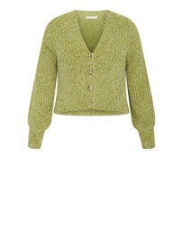 City Chic - Plus size Kiara V Neck Cardigan - matcha