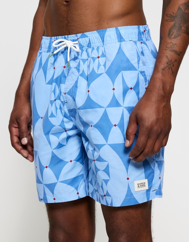 Scotch & Soda - Printed Mid-Length Swimshort