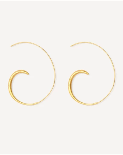 Ottoman Hands - Aegina Gold Pull Through Hoop Earrings
