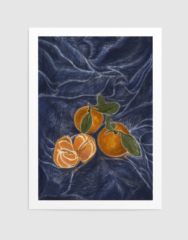 Olive et Oriel - KH Studio - The Colors Orange a Blue by Karla Hyman Art Print