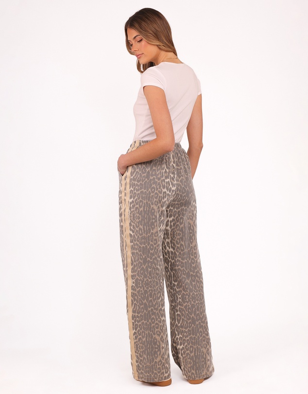 Petal & Pup - Fletcher Denim Racer Pants - Leopard