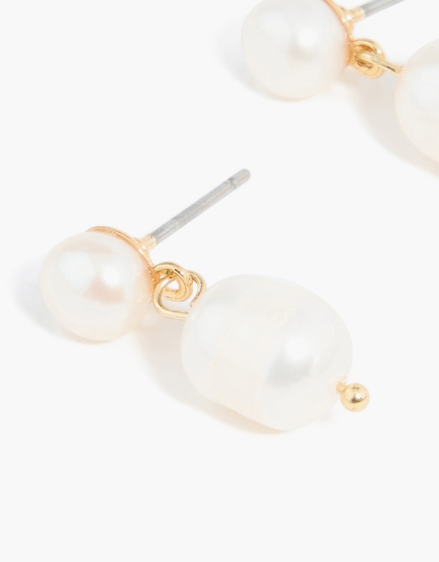 Lovisa - Gold Plated Freshwater Pearl Drop Earrings