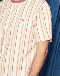 Banabae - Rad Dad Vertical Stripe Hemp Tee - Craisin