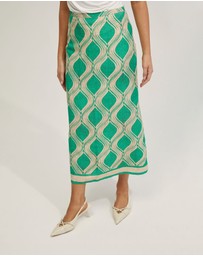 Oxford - Grechen Linen Blend Printed Skirt