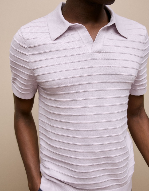 Trenery - Cotton Silk Textured Polo in Orchid