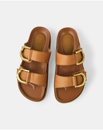 Walnut Melbourne - Mint Leather Slide