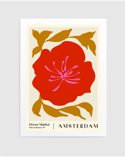 Olive et Oriel - Flower Market Amsterdam by Nktn Art Print