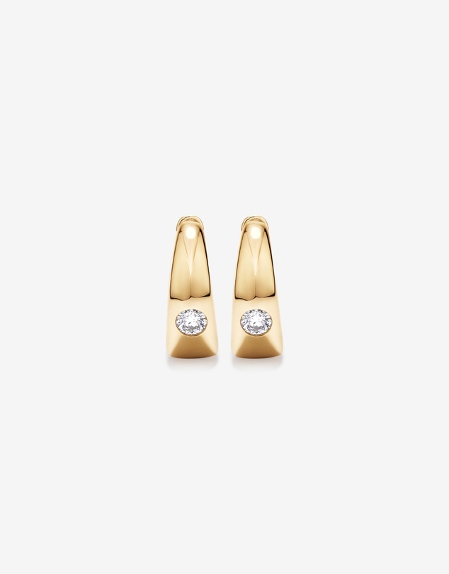Michael Hill - 0.24 Carat TW of Laboratory-Grown Round Brilliant Diamond Huggie Earrings in 10kt Yellow Gold