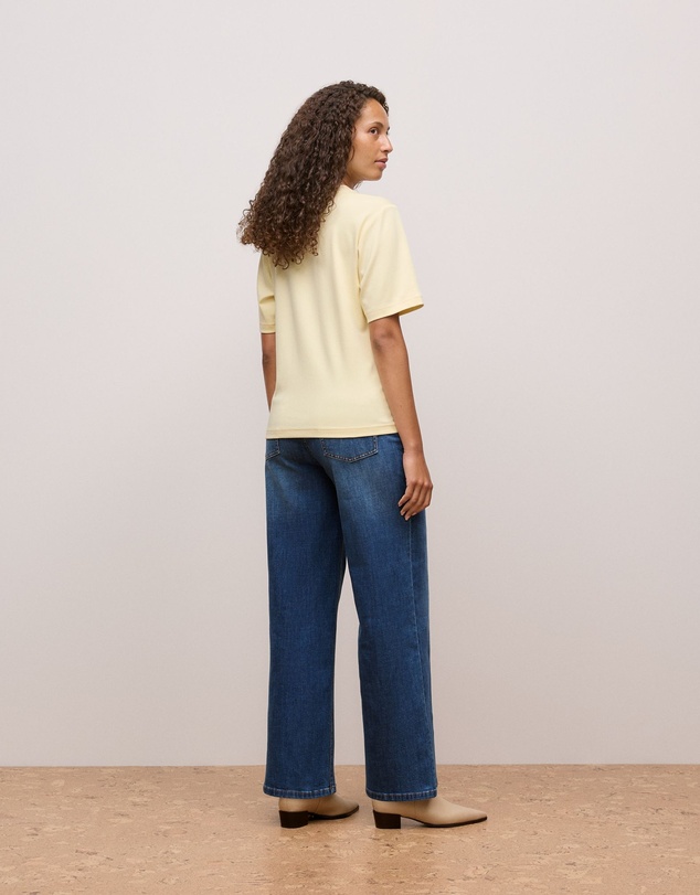 Trenery - Cotton Modal Interlock T-shirt in Winter Butter