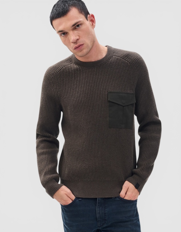 rag & bone - Walker Mixed Media Crewneck Sweater