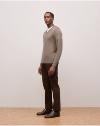Trenery - Merino V Neck in Cocoa