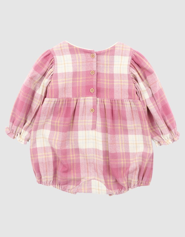 Fox & Finch - Tutu Tigers Check Embroidered Romper