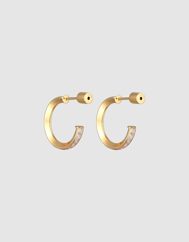 Elli Jewelry - Earrings Stud Hoop Zirconia 925 Sterling Silver