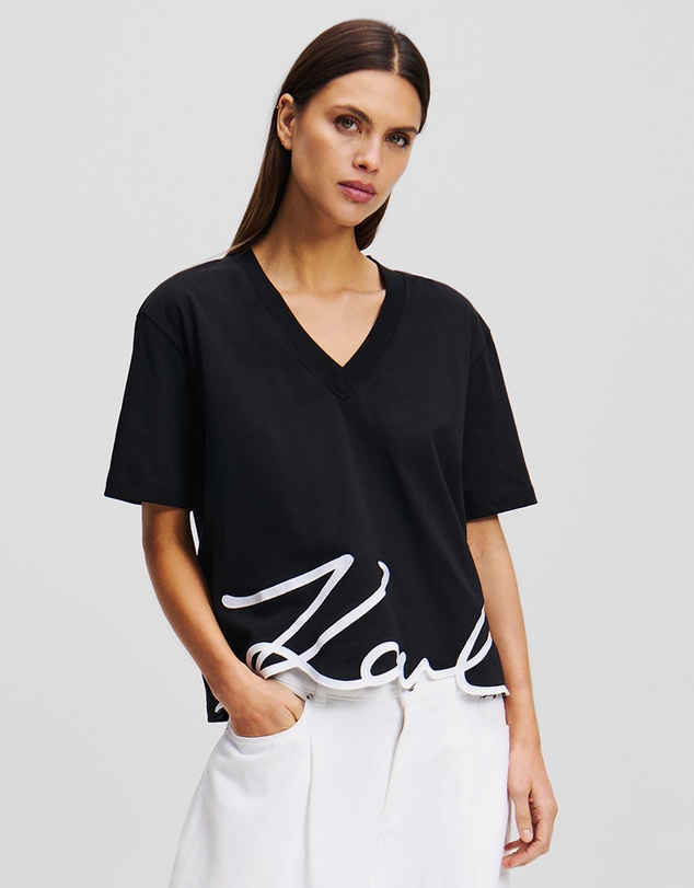 Karl Lagerfeld - Karl Signature V-Neck T-Shirt