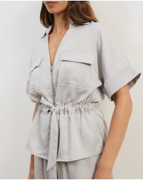 Atmos&Here - Viola Shirt With Adjustable Drawstring At Waist