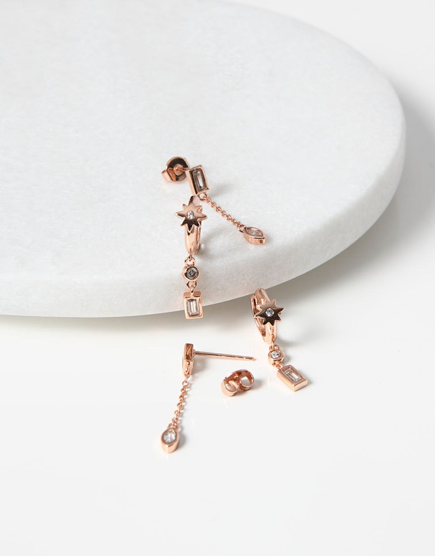 Forcast - Diya Rose Gold Plated 2pc Earring Set