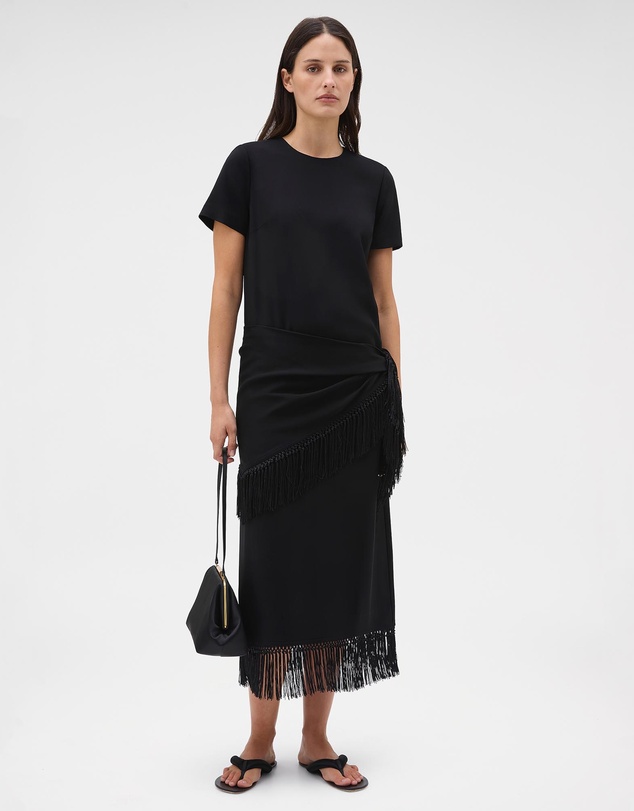 Oroton - Fringe Detail Crepe Dress