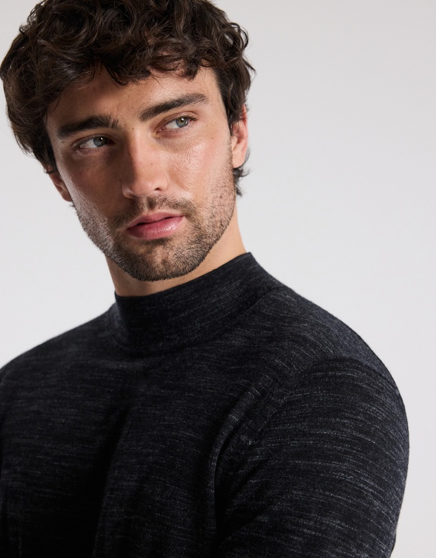 Calibre - Mock Neck Merino Wool Sweater Charcoal