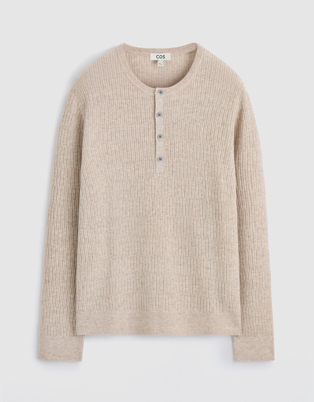 COS - Cashmere-Linen Henley T-Shirt