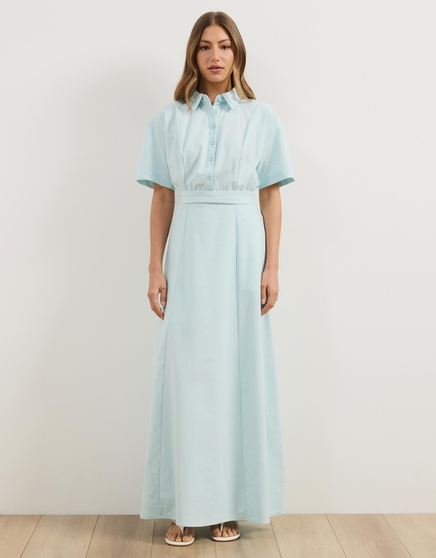 Atmos&Here - Belle Short Sleeve Shirt Maxi Dress
