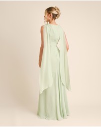 Six Stories - High Cowl Neck Drape Chiffon Bridesmaid Dress