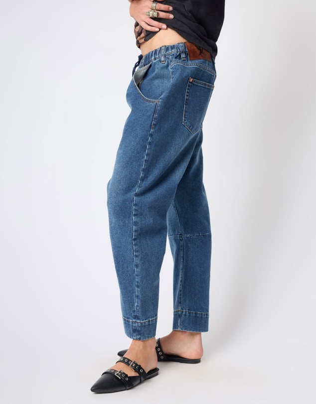 ONE TEASPOON - Outcasts Low Waist Drop Crotch Harem Denim Jeans - Rodeo Blue
