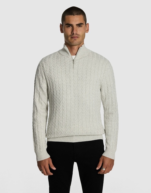 yd. - Eddie 1/4 Zip Cable Knit