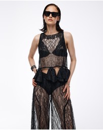 THE TALES - The Tales Chantilly Lace Bow Tank