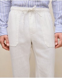 Trenery - Linen Drawcord Pant in White