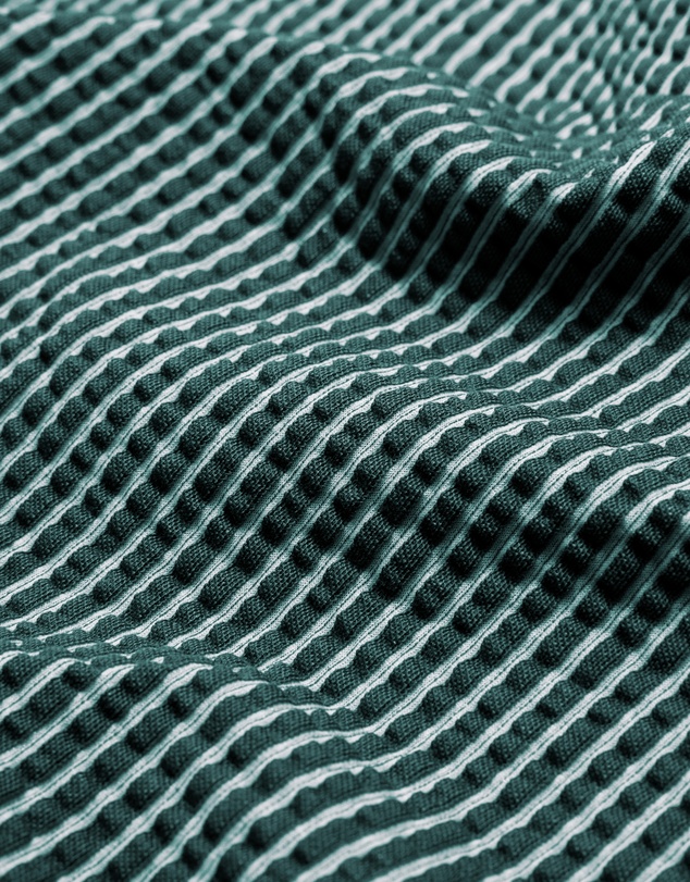 Calibre - Striped Seersucker Knit Polo Sea Green
