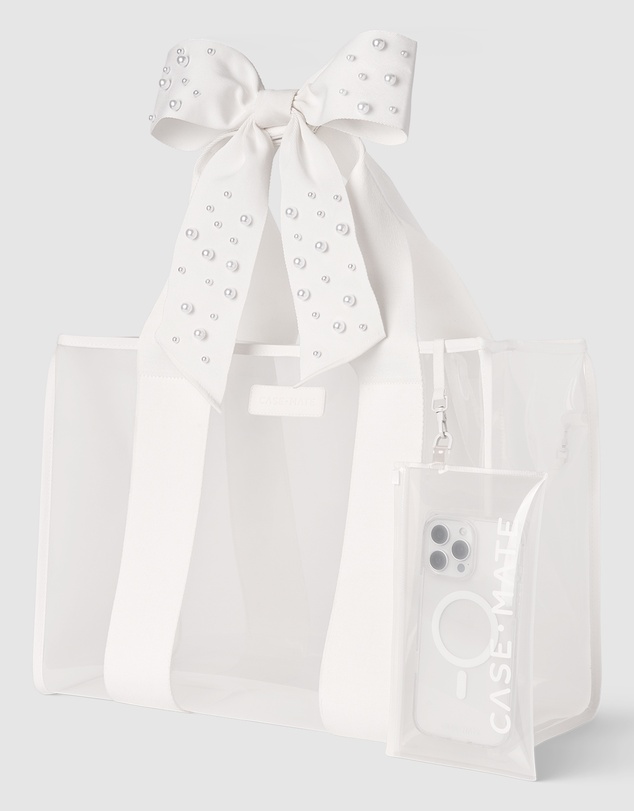 Case-Mate - Case-Mate Ivory Shine Bow Tote w/ Phone Pouch