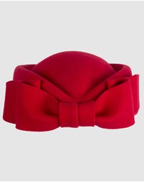 Max Alexander - Felt Red Pillbox Hat