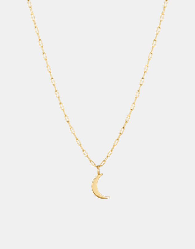 Luna Rae - Gold Vermeil Paperclip Crescent Necklace