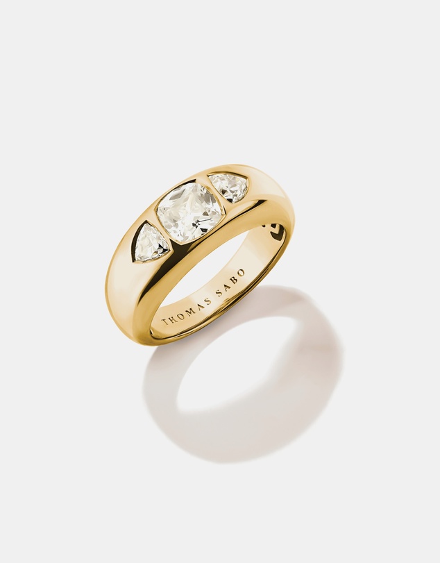 THOMAS SABO - THOMAS SABO Ring with Faceted White Zirconia Stones Gold