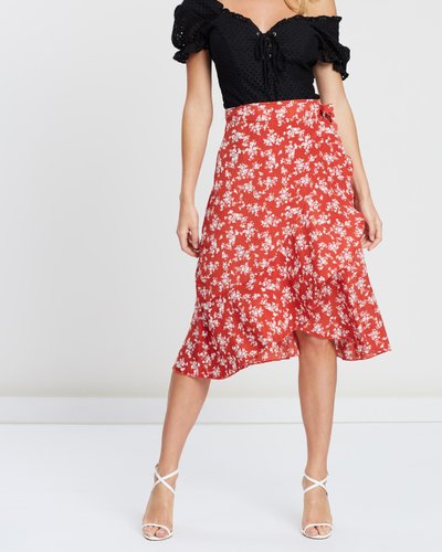 Be Mine Wrap Midi Skirt