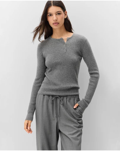 UNISON - Wool Henley Knit
