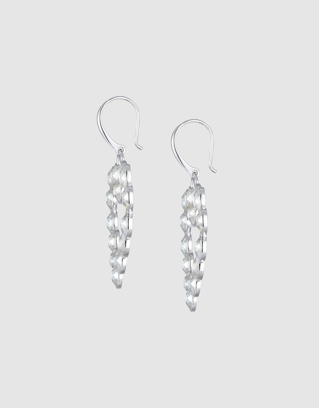 Elli Jewelry - Earrings Ear Hanger Heart with Crystals in 925 Sterling Silver