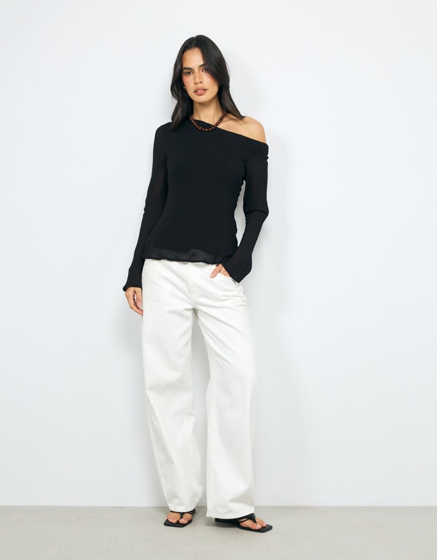 AERE - Off Shoulder Georgette Top
