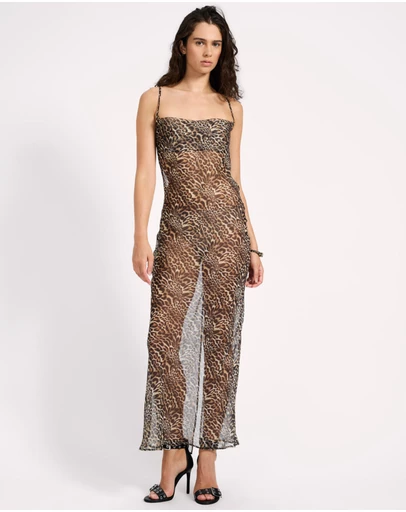 ONE TEASPOON - Jagger Maxi Slip Dress - Leopard Print