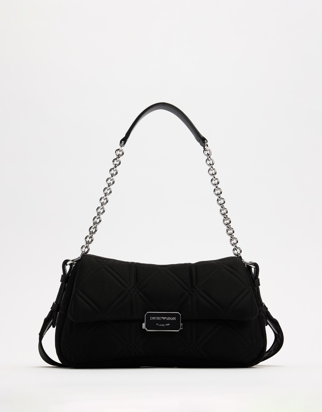 Emporio Armani - Logo Embossed Half Flap Shoulder Bag