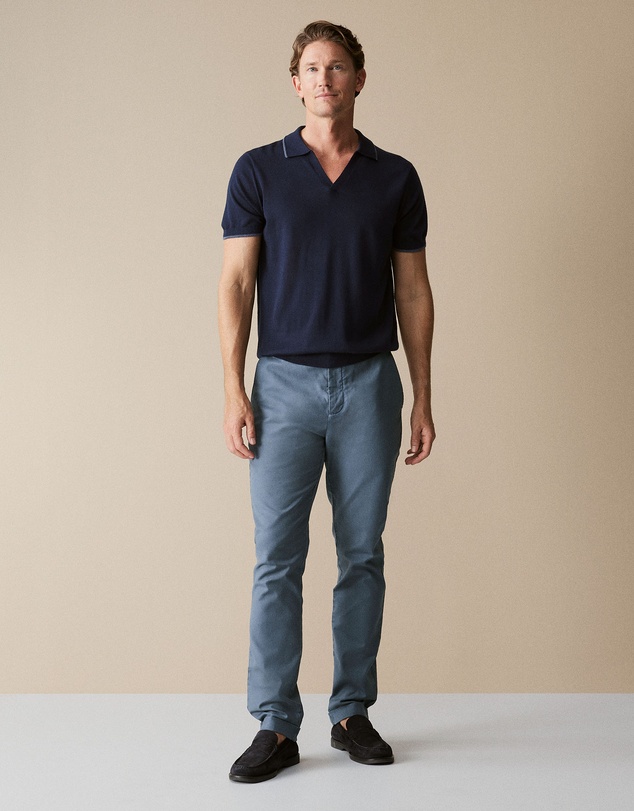 Trenery - Merino Knit Polo in Navy