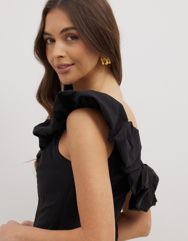 Dazie - Darling Delight One Shoulder Ruffle Top