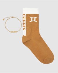 High Heel Jungle - Horoscope Gold Anklet and Sock Set - Gemini