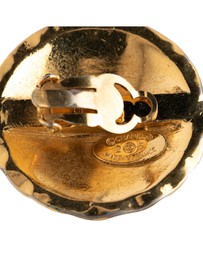Pre-Loved by Azura Reborn - Pre-Loved CC Quilted Gold Plated Round Clip on Earrings