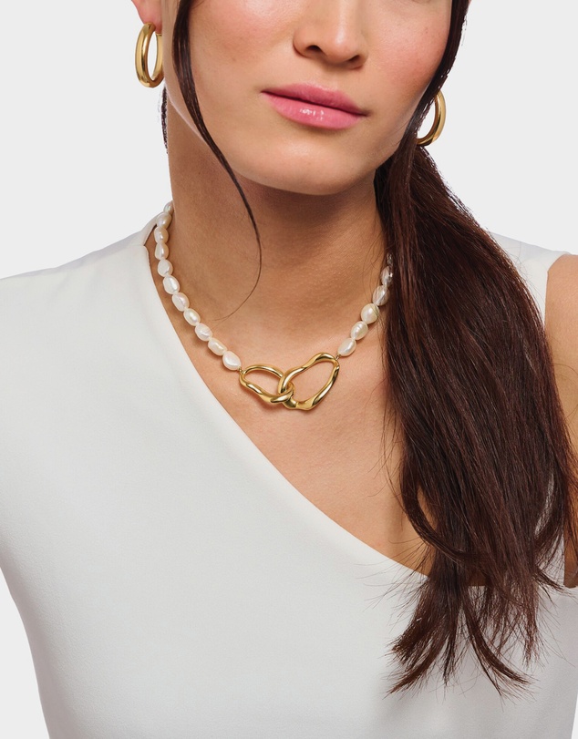 THOMAS SABO - THOMAS SABO Bold Pearl Necklace in Gold