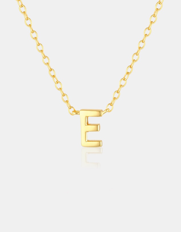 The Silver Collective - Petite A-Z Letter Necklace - E